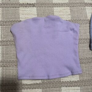 Garage Light Purple Ribbed Crop Top